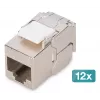 Módulo keystone compacto Digitus CAT 6A, blindado, montagem sem ferramentas, 12 unidades