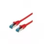 VALUE - Cabo de rede - RJ-45 (M) para RJ-45 (M) - 1,5 m - SFTP, PiMF - CAT 6a - sem halogéneos, moldado, proteção da patilha, entrançado - vermelho (21.99.1991)