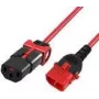 Cabo de alimentação ACT C13 IEC Lock+ - C14 IEC Lock Dual Locking vermelho 3 m, PC3617