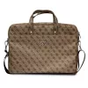 Mala para portátil GUESS GUCB15P4TW 16 polegadas castanha Saffiano com logótipo triangular 4G