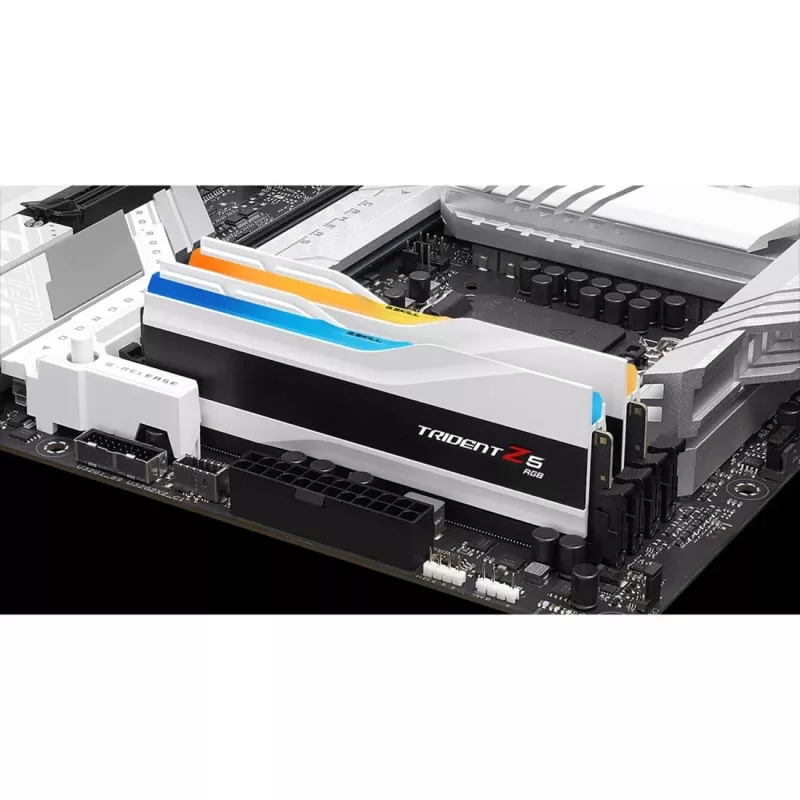 DIMM 64 GB DDR5-6000 (2x 32 GB), memória RAM branca, F5-6000J2836G32GX2-TZ5RW, Trident Z5 RGB, INTEL XMP