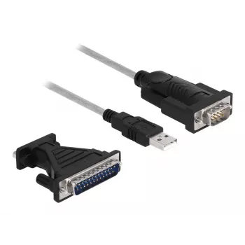 Adaptador DeLOCK USB 2.0 Type-A para série RS-232 D-Sub 9 + D-Sub 25