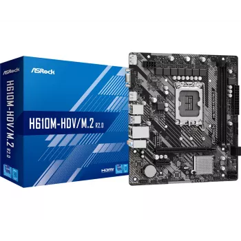 Placa-mãe ASRock H610M-HDV/M.2 R2.0 LGA1700 DDR4 Micro-ATX