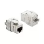 Delock 90990 Módulo Keystone RJ45 para LSA Cat.6A, sem ferramentas, metal blindado, prateado/branco