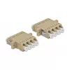 Adaptador de fibra ótica DELOCK LC fêmea para LC fêmea, bege, pack de 2