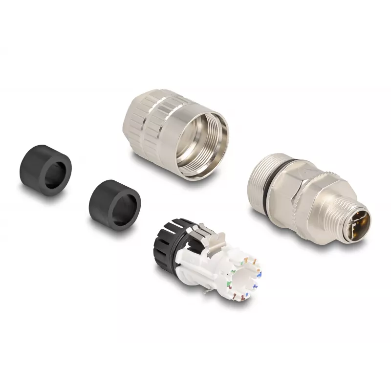 Conector de fio DeLOCK 86032 M12 LSA 2 cm prateado