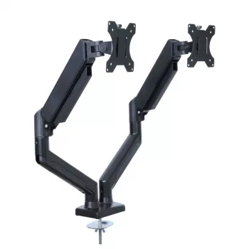 Suporte de mesa para monitor ART RAMM UM-116 para 2 monitores 13–32 polegadas, suporte de braço duplo ajustável em altura