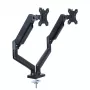 Suporte de mesa para monitor ART RAMM UM-116 para 2 monitores 13–32 polegadas, suporte de braço duplo ajustável em altura