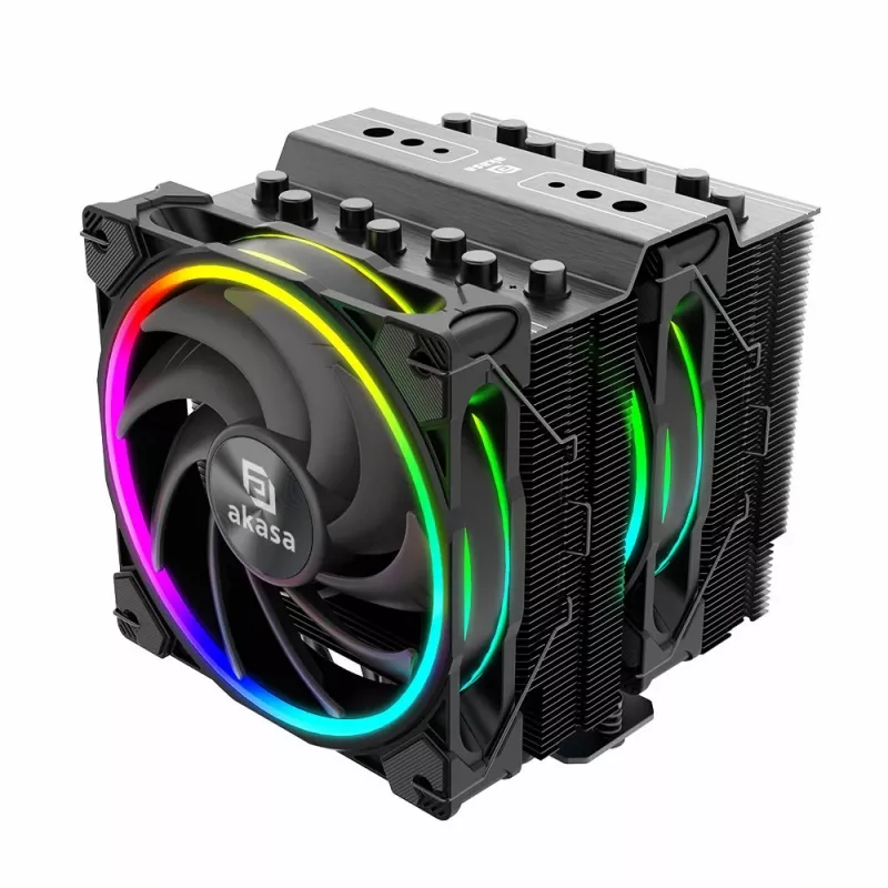 Refrigerador a ar Akasa SOHO H7 12 cm preto 500-2000 rpm rolamento cerâmico