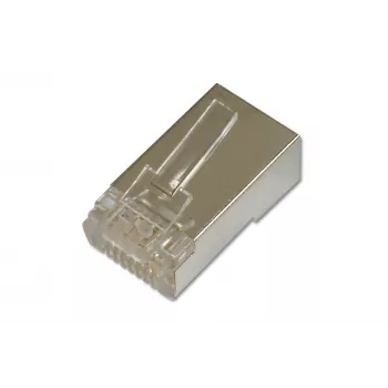 Ficha RJ-45 modular para cabo redondo blindado, DIGITUS DN-MO-8-8-SRS, transparente, 100 unid.