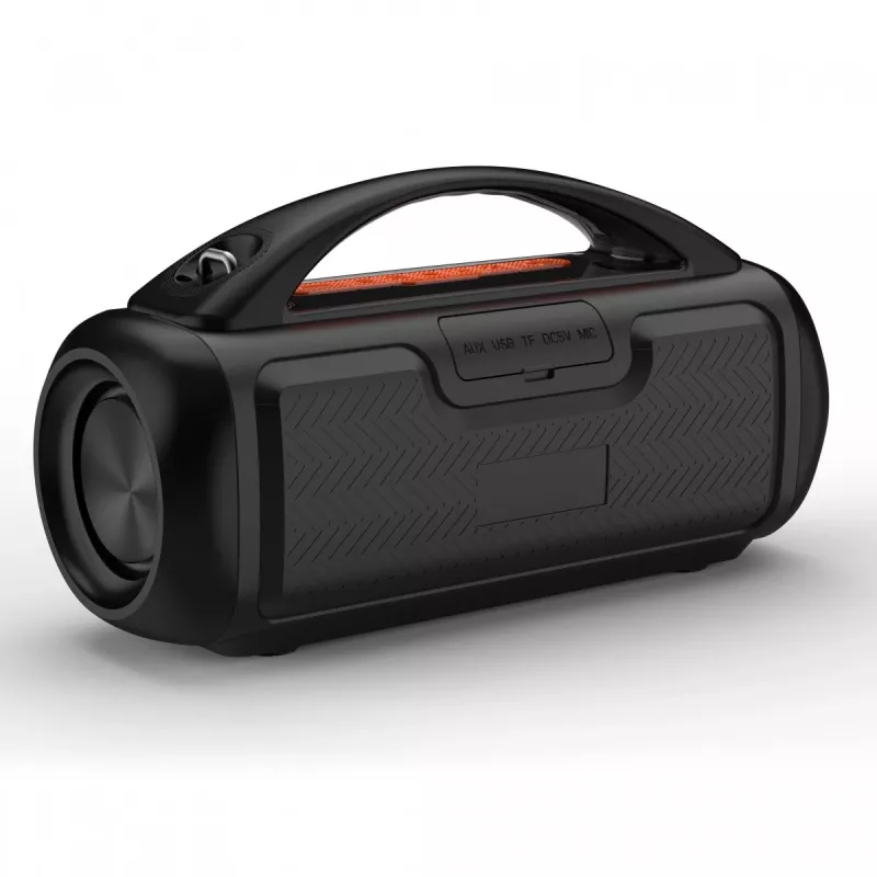 Coluna portátil MEDIA-TECH MT3184 — Bluetooth 5.3, 60W RMS, IPX5, bateria Li-Ion 16h, porta de carregamento USB-C, MicroSD, TWS, microfone, telecomando