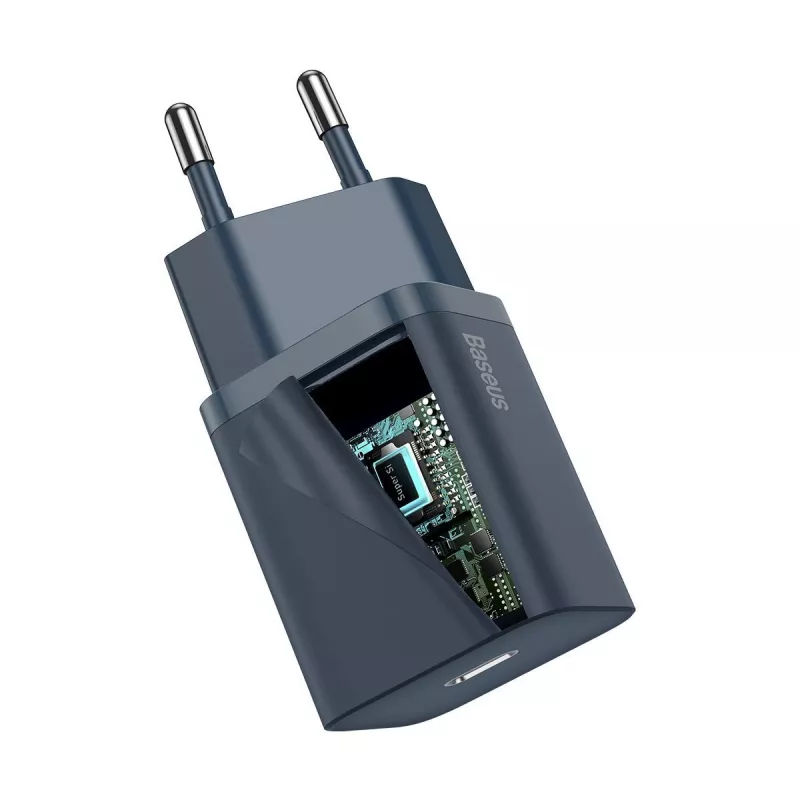 Baseus Super Si carregador com cabo USB-C para Lightning 20W azul
