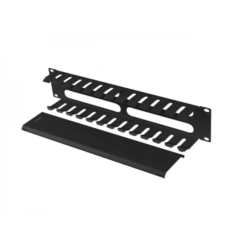 Organizador de cabos para rack 19 polegadas 2U LANBERG AK-1705-B, preto