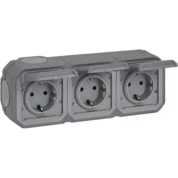 Legrand Plexo novo APWG 069743L Tomada Schuko 3 vias IP44 Cinzento 5 (069743L)