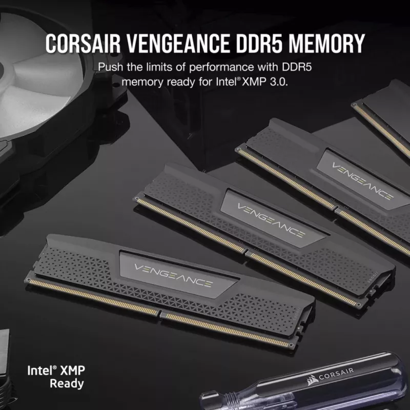 DIMM 96 GB DDR5-5600 (4x 24 GB) Quad-Kit, memória RAM preta, CMK96GX5M4B5600C40, Vengeance, INTEL XMP