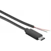 Cabo de alimentação Joy-it K-1473 Raspberry Pi, Arduino, Banana Pi, Cubieboard [1x ficha USB-C™ - 1x extremidade aberta] 1 m preto (K-1473)