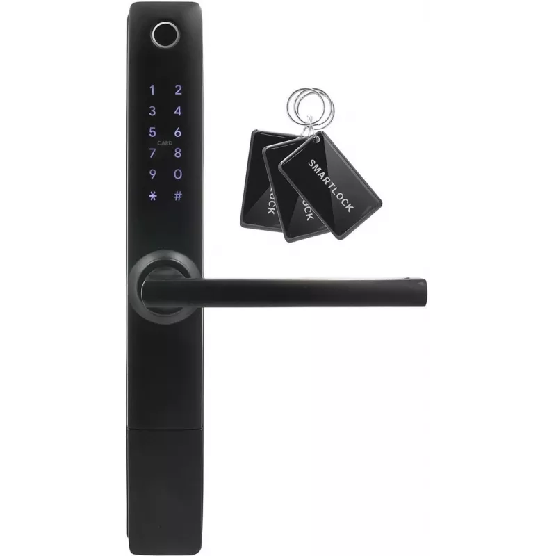Puxador de controlo de acessos Eura ELH-20H4 preto, design sem chave, modelo 36790