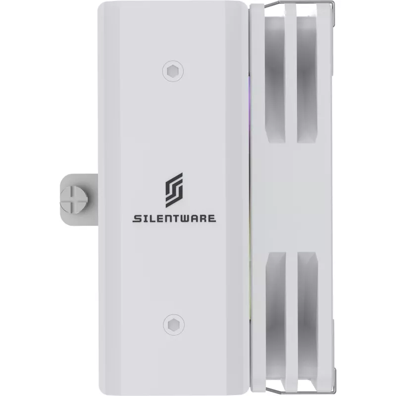 Dissipador de CPU Silentware Bora RGB branco com ventoinha PWM ARGB de 120 mm, 215 W TDP, compatível com AM5 e LGA1851