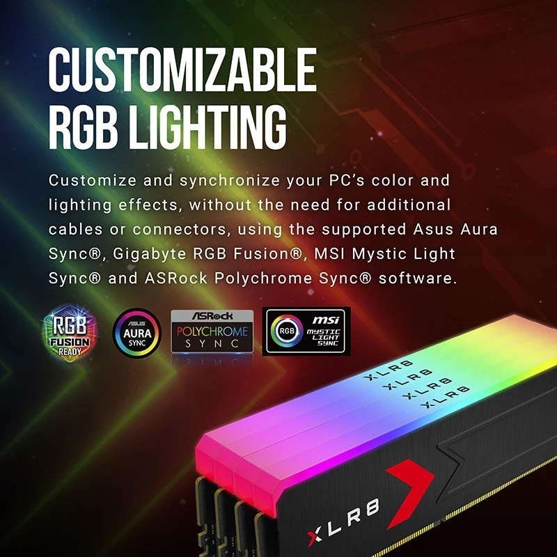 Memória RAM PNY XLR8 Gaming EPIC-X RGB 32GB (2x16GB) DDR5 6000MHz XLR8 Gaming EPIC-X RGB CL36