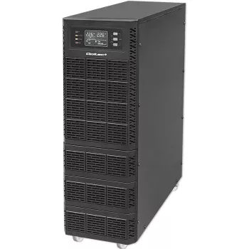 Qoltec 52284 UPS fonte de alimentação ininterrupta | 10kVA | 10000W | fator de potência 1,0 | LCD | EPO | USB | online