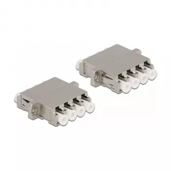 Acoplador de fibra ótica DeLOCK LC Quad fêmea para LC Quad fêmea monomodo