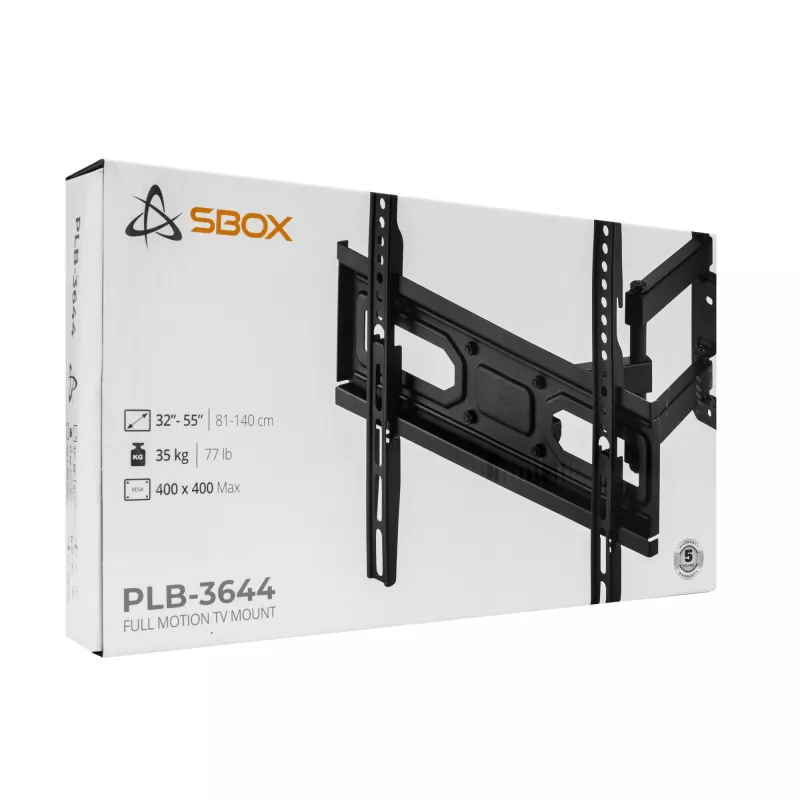 Suporte de parede para TV SBOX PLB-3644-2 para televisores 32–55 polegadas, até 35 kg, VESA 400x400