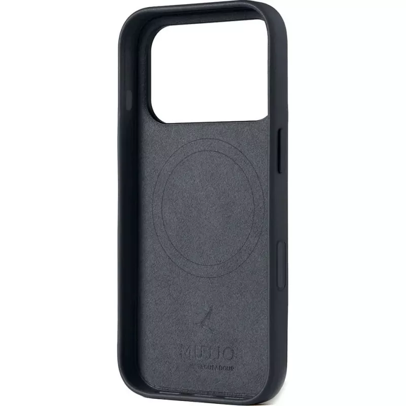 Mujjo Full Leather Case MagSafe capa para iPhone 17 Pro cinzento