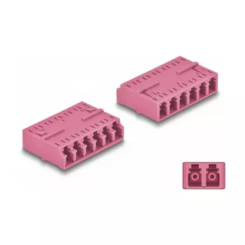 Acoplador de fibra ótica DeLOCK HD LC Hexaplex fêmea para LC Hexaplex fêmea violeta