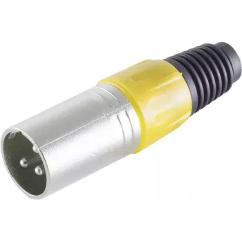 Ficha XLR ShiverPeaks BS55002-S preta, ficha de áudio macho de 3 polos