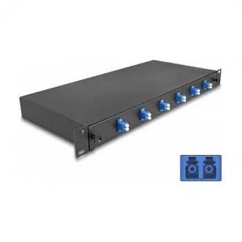 Caixa de fusão de fibra ótica DeLOCK 66997 preto metal 482x220 mm