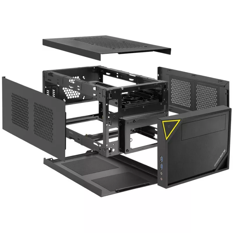 Caixa para PC Sharkoon SHARK ZONE C10 Mini-ITX preto, amarelo