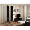 Armário fechado Cama VIGO '180' 180/40/30 branco/preto brilhante