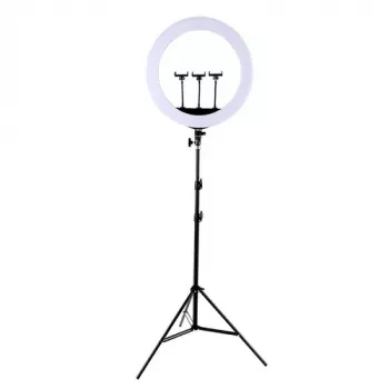 Lâmpada anelar LED 45 cm com tripé até 2,1 m