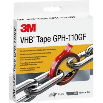 Fita adesiva 3M GPH-110F19-3, cinzento, 3 m de comprimento, 19 mm de largura, 1 rolo