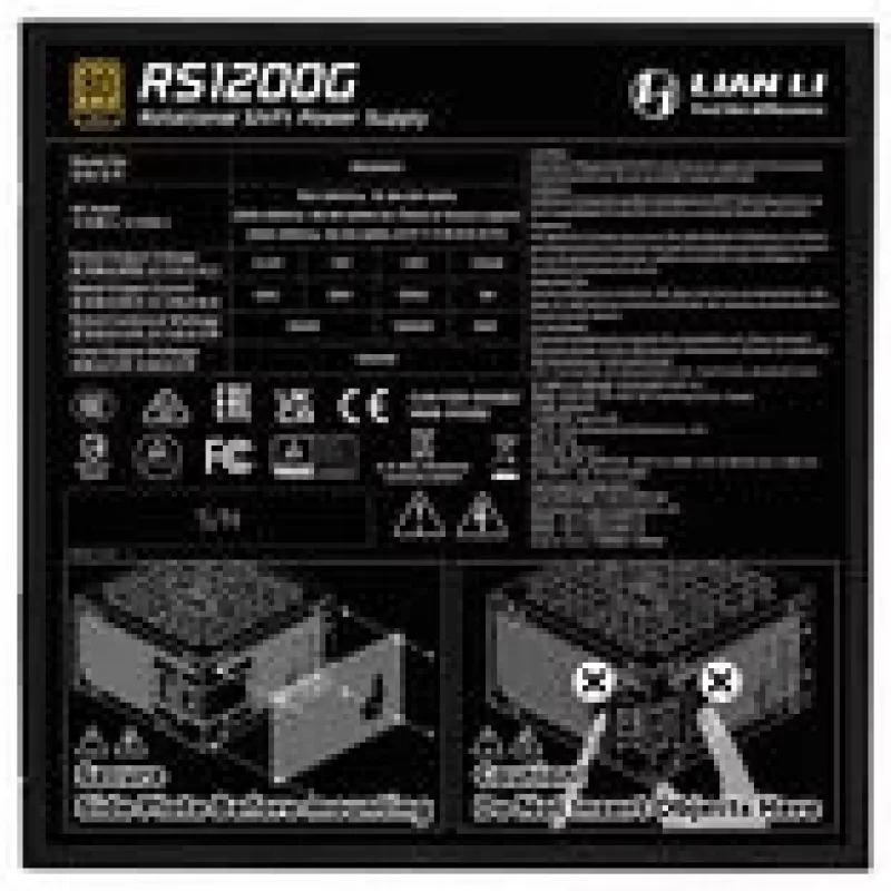 Fonte de alimentação Lian Li RS1200G 1200 W 20+4 pin ATX 80 PLUS Gold preto