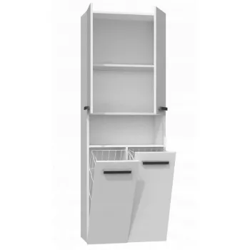 Armário de arrumação para casa de banho top e shop NEL 2K DK BPOŁ — independente, 3 prateleiras, 600×300×1740 mm, branco