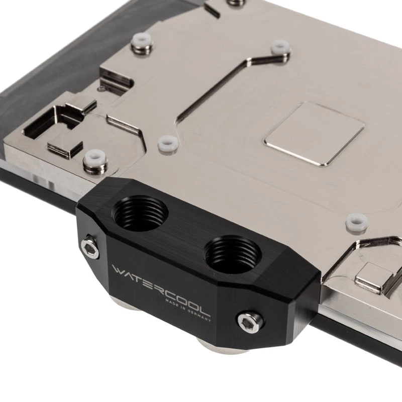 Bloco de água para GPU com cobertura total Watercool Heatkiller IV para Radeon RX 5700 / XT, acrílico + níquel, RGB, preto