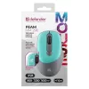 Defender Feam MM-296 52294 rato sem fios, clique silencioso, ótico, 1600 DPI, USB, menta