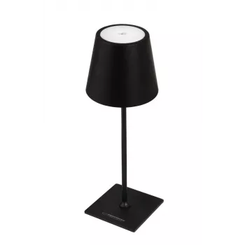 Candeeiro de secretária LED ESPERANZA ELD119K Preto — 3W, 4000K, 200 lm, USB-C, bateria 2400 mAh, 400 mm de altura