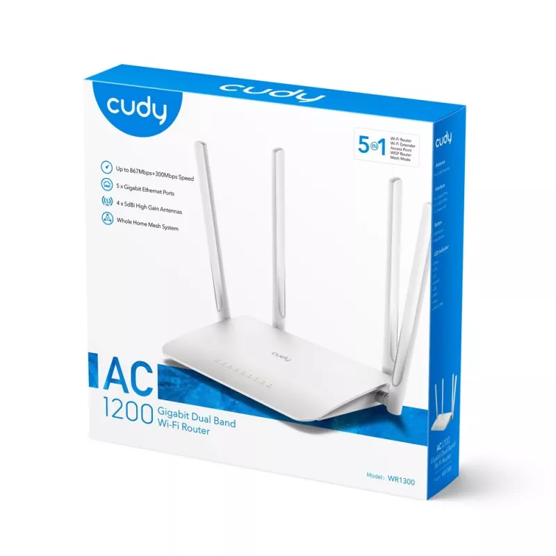 Router WiFi Cudy WR1300 Gigabit Ethernet Dualband (2,4 GHz / 5 GHz) Branco