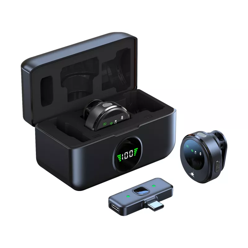White Shark DSM-06 Tassa Microfone de lapela sem fios, USB-C, preto