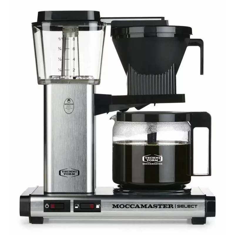 Máquina de café de filtro MOCCAMASTER KBG 741 — depósito de água de 1,25 l, jarra de 10 chávenas, 1520 W, aço inoxidável/preto