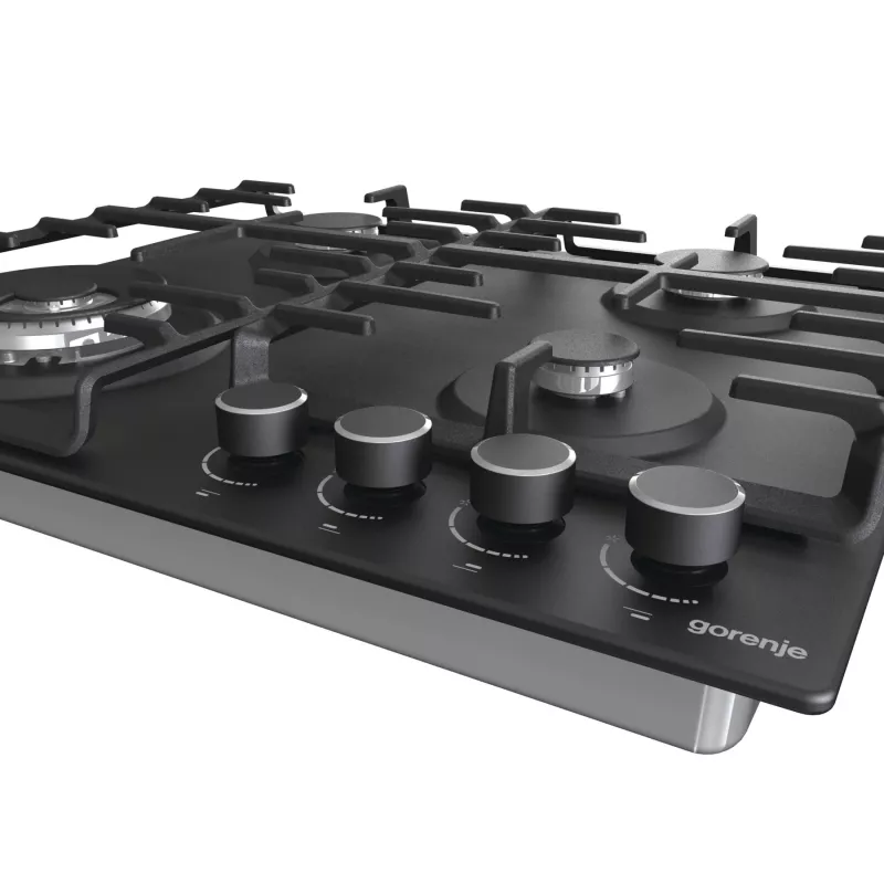Placa de fogão Gorenje GW642AB gás número de queimadores/zonas de cozinhar 4 botões rotativos preto