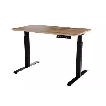 Secretária com regulação elétrica de altura MOON 121x67x72-120 preta/castanho-claro