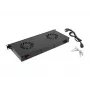 Painel de ventoinhas LANBERG AK-1502-B, rack 1U, 2 ventoinhas, 230V, 38W, 483×44,5×192 mm, preto