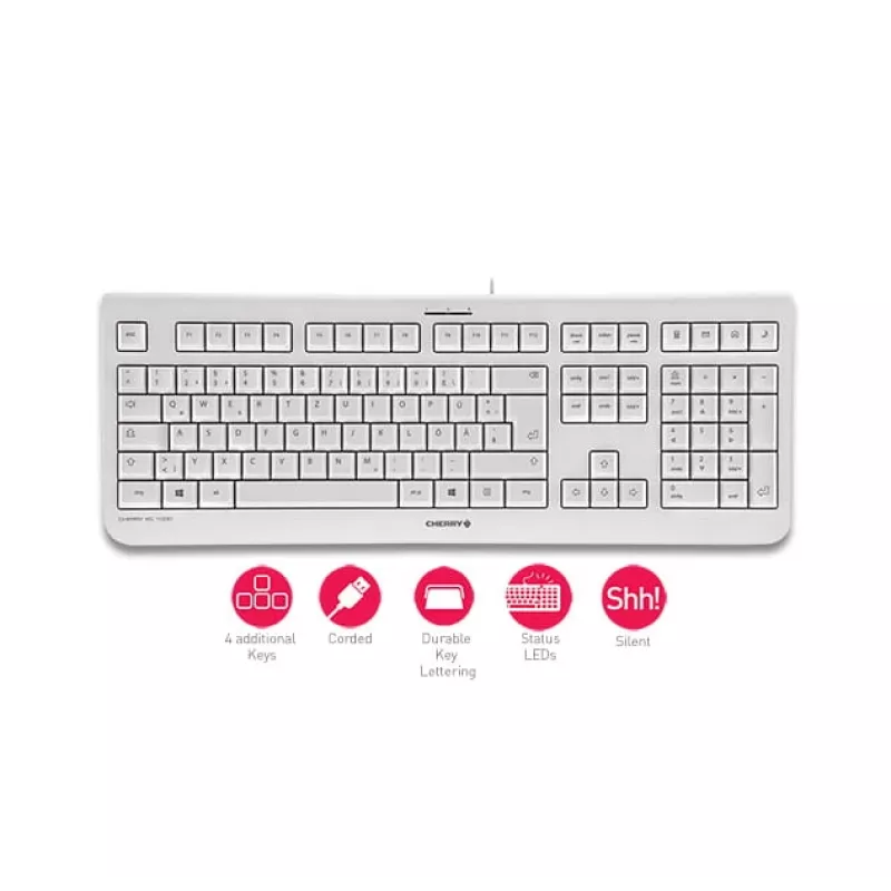 Teclado CHERRY KC 1000 Home USB layout suíço cinzento