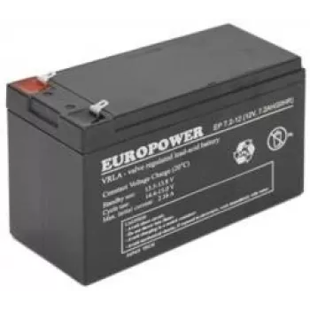 Bateria VRLA AGM EMU EP 7.2-12 T2 12V 7,2Ah selada sem manutenção, preto