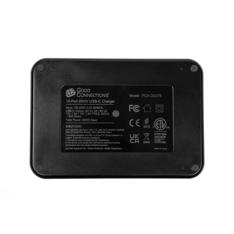 Alcasa PCA-D007S Carregador para dispositivos móveis Tablet Preto AC Carregamento rápido Interior