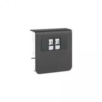 Hager Tehalit SL suporte de aparelho SL20080, tomada de dados Cat.6, 2 vias, preto grafite, RAL 9011 2 vias RJ45, Cat.6, UAE WE (8/8), material: PC/ABS isento de halogéneos (SL200809079011)