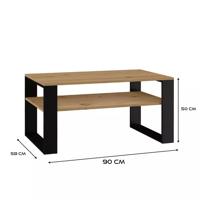 Mesa de centro / Mesa lateral / Mesa de canto Topeshop MODERN 1P ART CZ, mesa de centro de forma retangular, 2 pernas